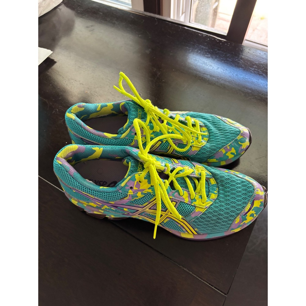 ASICS Gel-Frantic 7 Womens Running Shoes Teal Purple Yellow T3A6Q Size 8.5